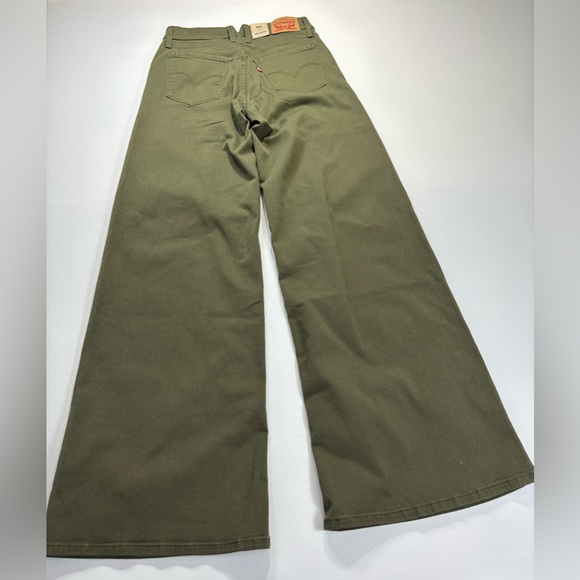 Levi's Olive Green Flare & Wide Leg Jeans - Picture 2 of 12